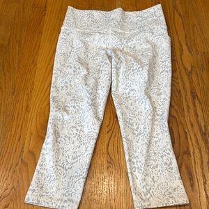 Athleta White and Gray Capri Leggings